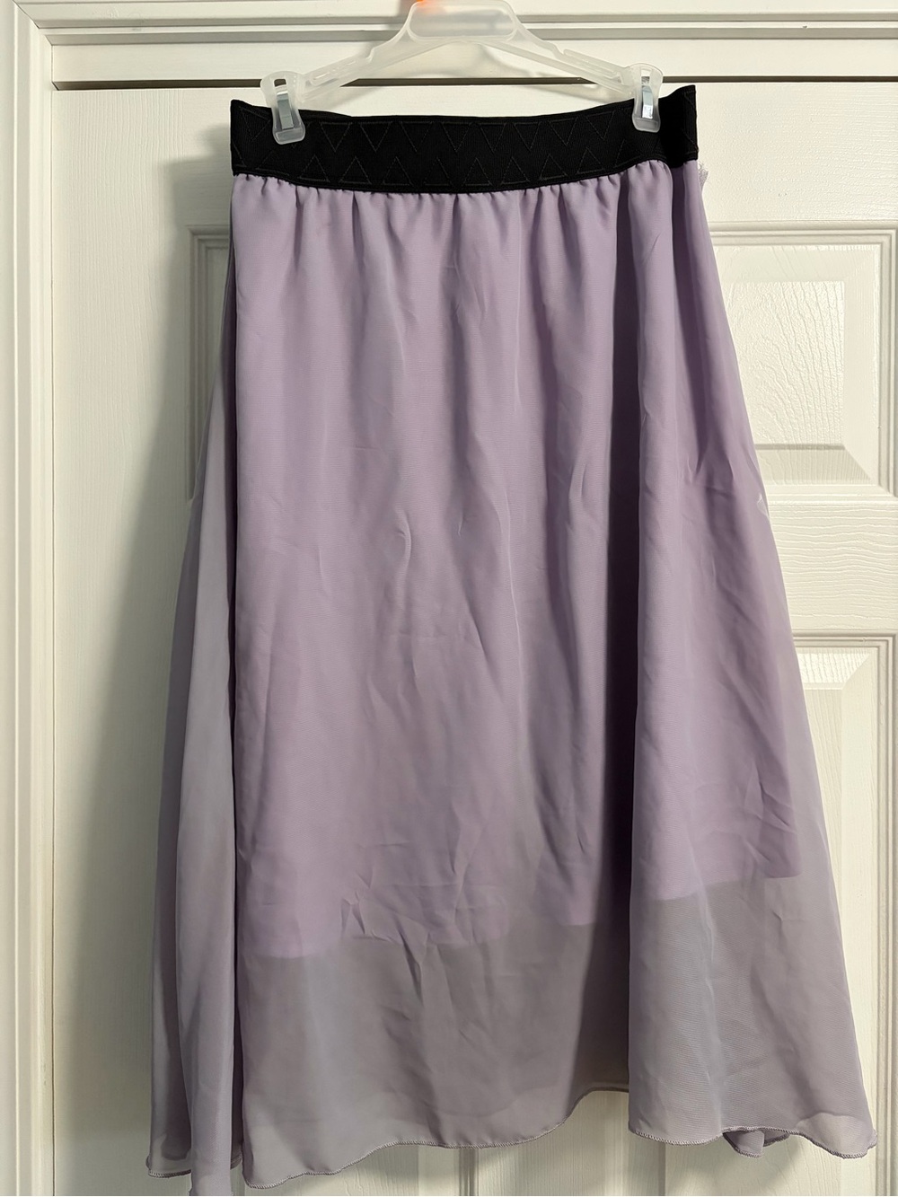 LuLaRoe Lavender A-Line Skirt with Black Waistband